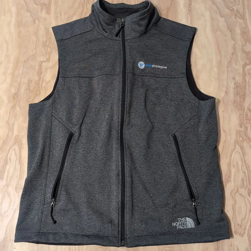 The North Face Vest Jacket Med Gray Pockets Windwall Hiking‎ Web Strategies